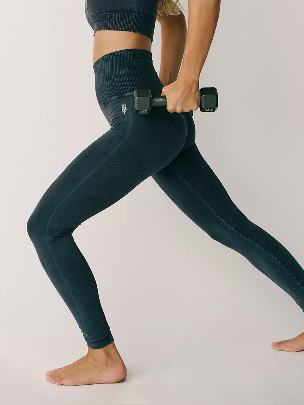 Free People Movement Good Karma High-Rise Leggings Washed Black Size M/L